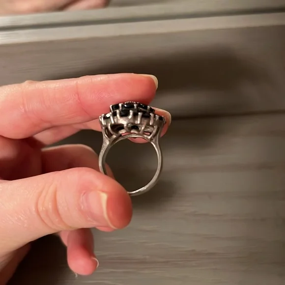 Sterling silver cluster ring - Picture 4 of 4